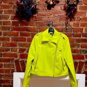 Missguided Lime green moto jacket